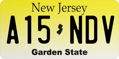 NJ license plate A15NDV