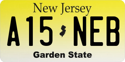 NJ license plate A15NEB