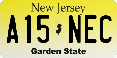 NJ license plate A15NEC