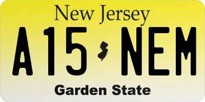 NJ license plate A15NEM