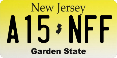 NJ license plate A15NFF