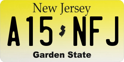 NJ license plate A15NFJ