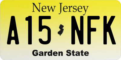 NJ license plate A15NFK