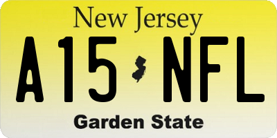 NJ license plate A15NFL