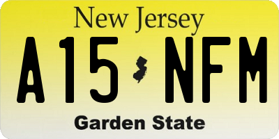 NJ license plate A15NFM
