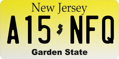 NJ license plate A15NFQ
