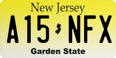 NJ license plate A15NFX