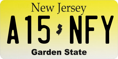 NJ license plate A15NFY