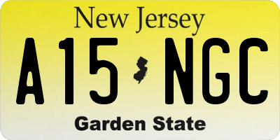 NJ license plate A15NGC