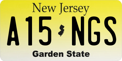 NJ license plate A15NGS