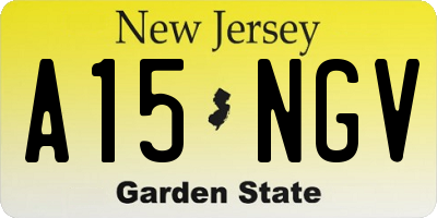 NJ license plate A15NGV