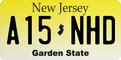 NJ license plate A15NHD