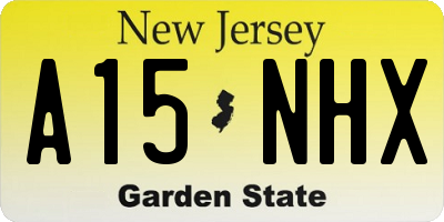 NJ license plate A15NHX