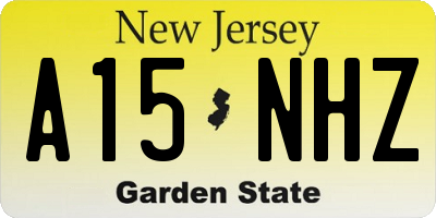 NJ license plate A15NHZ