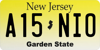 NJ license plate A15NIO