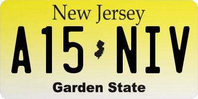 NJ license plate A15NIV