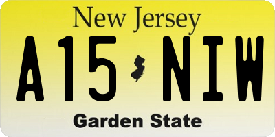 NJ license plate A15NIW