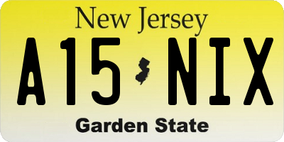 NJ license plate A15NIX