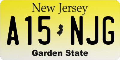 NJ license plate A15NJG