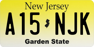 NJ license plate A15NJK