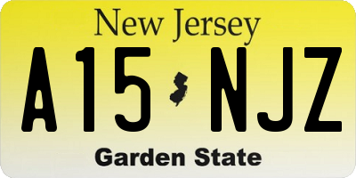 NJ license plate A15NJZ