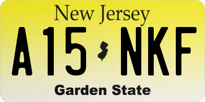 NJ license plate A15NKF
