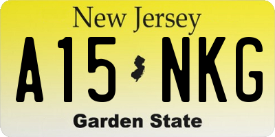 NJ license plate A15NKG