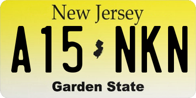 NJ license plate A15NKN