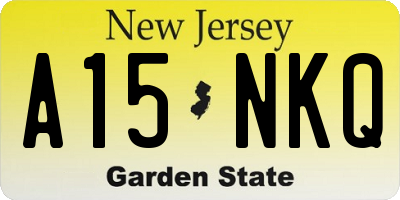 NJ license plate A15NKQ