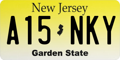 NJ license plate A15NKY
