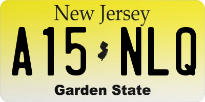 NJ license plate A15NLQ