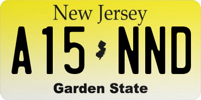 NJ license plate A15NND