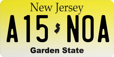 NJ license plate A15NOA
