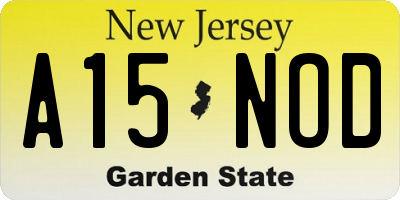 NJ license plate A15NOD