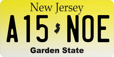 NJ license plate A15NOE