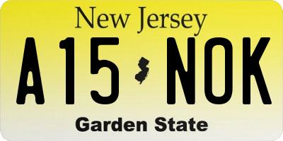 NJ license plate A15NOK