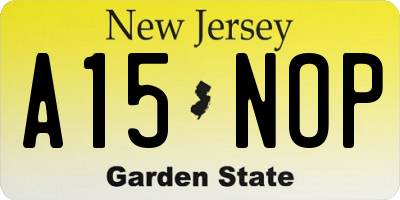 NJ license plate A15NOP