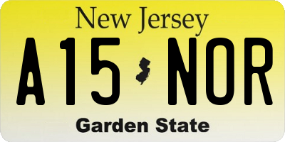 NJ license plate A15NOR