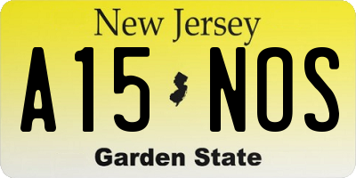 NJ license plate A15NOS