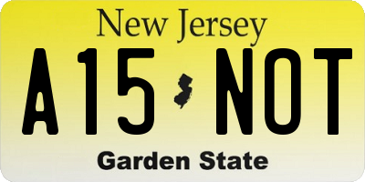 NJ license plate A15NOT