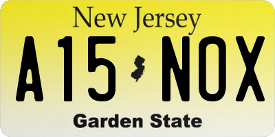 NJ license plate A15NOX
