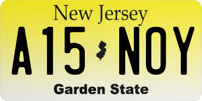 NJ license plate A15NOY