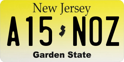 NJ license plate A15NOZ