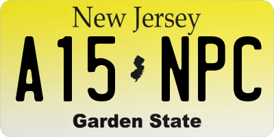 NJ license plate A15NPC