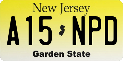 NJ license plate A15NPD