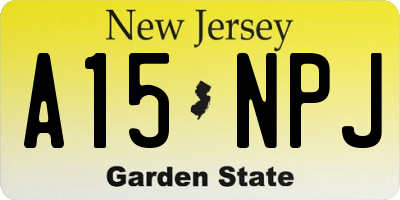 NJ license plate A15NPJ
