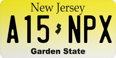 NJ license plate A15NPX