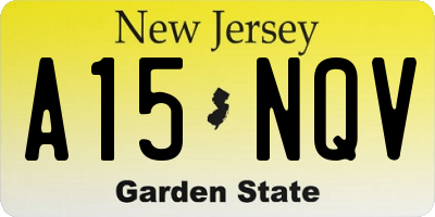NJ license plate A15NQV