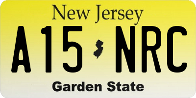 NJ license plate A15NRC