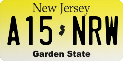 NJ license plate A15NRW